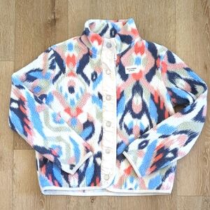Abercrombie Girls 11/12 Boho Patterned Snap Fleece